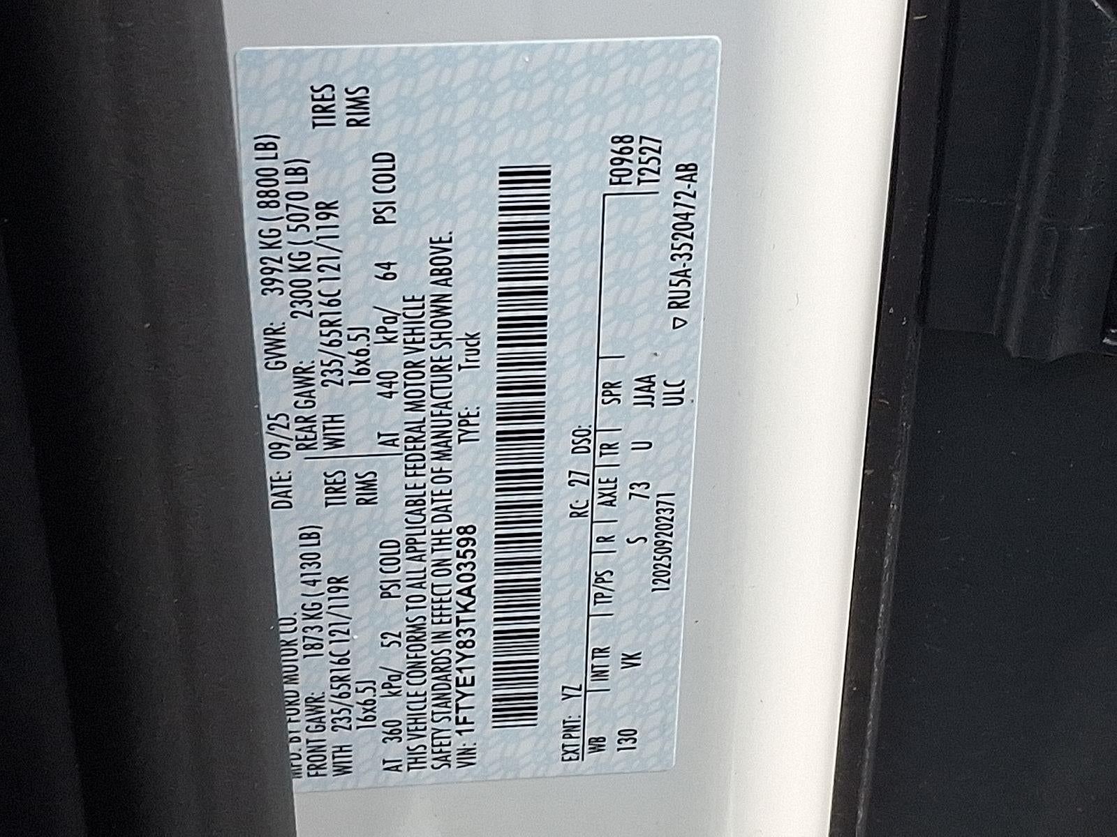 2026 Ford Transit Cargo Van LR 130" WB