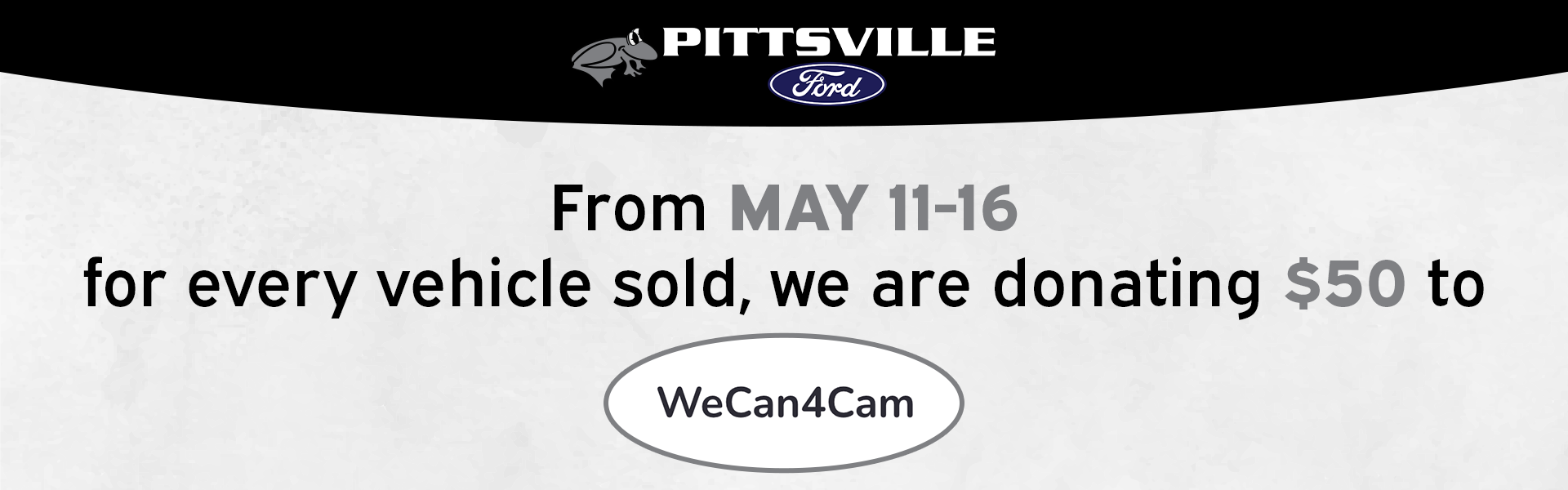 $50 to WeCan4Cam for every vehicle sold